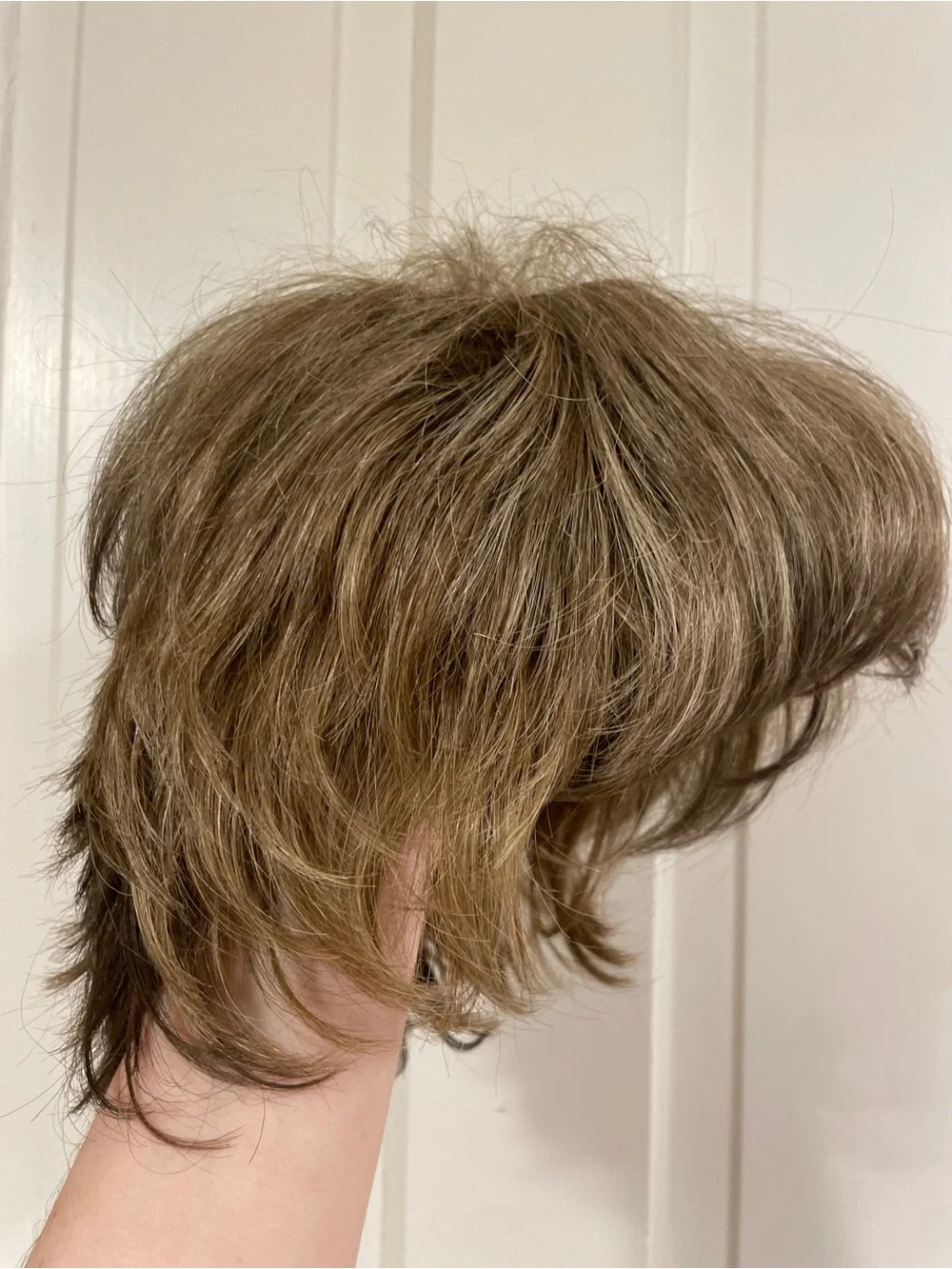 Petite Short Layered Synthetic Wig Brown Blonde Mix Worn Once Like New
